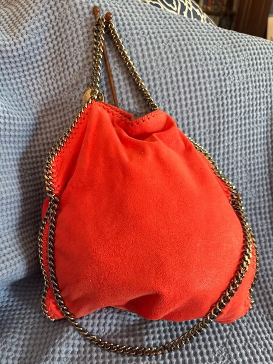 Stella McCartney Handbags - Stella McCartney Orange Suede Chain-Trim Bag